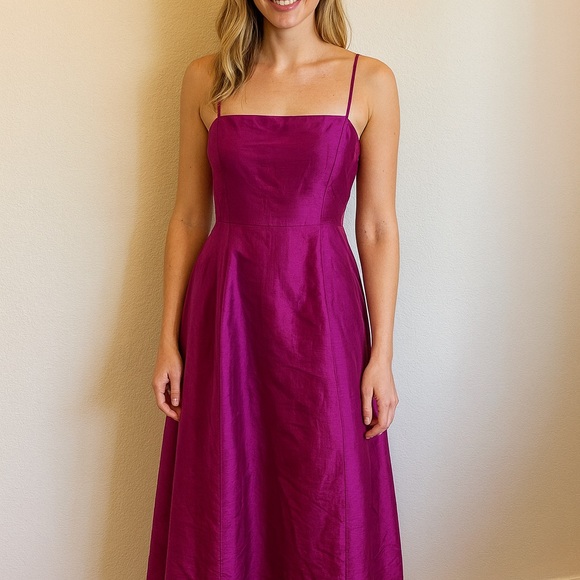 Harold's Dresses & Skirts - Vintage 90s Harold’s Purple Silk Slip Dress – Y2K Spaghetti Strap – Size 12